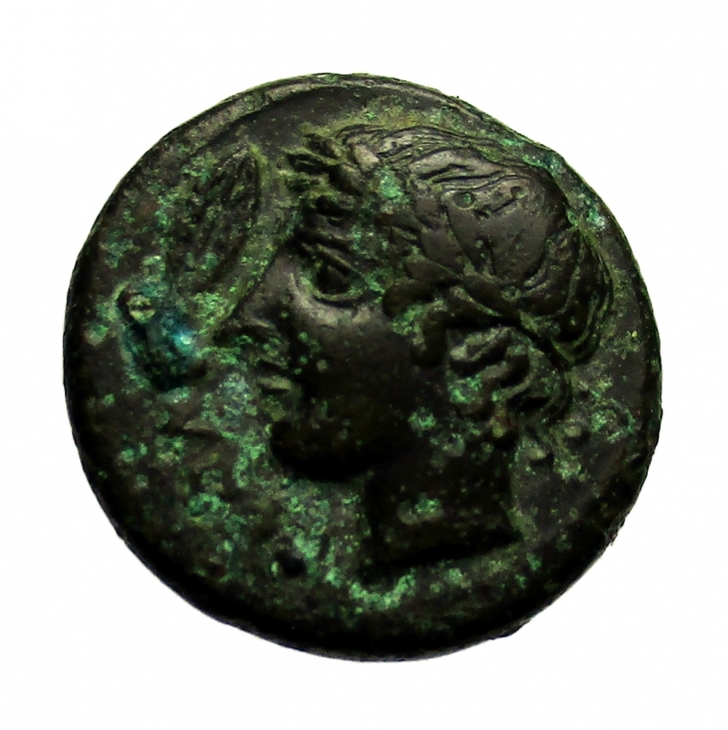 obverse: Mondo Greco. Sicilia. Leontini. 405-402 a.C.