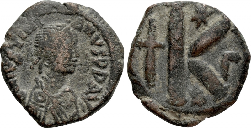 obverse: Impero Bizantino. Giustiniano I 527-565 d.C.