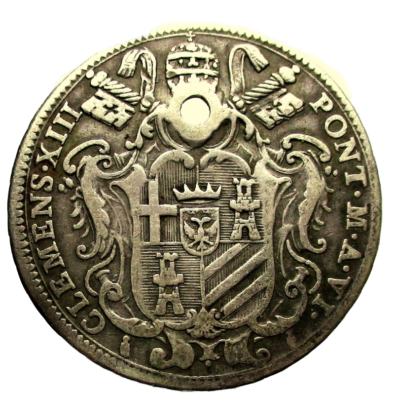 obverse: Zecche Italiane. Roma. Clemente XIII (Carlo della Torre di Rezzonico), 1758-1769. Testone