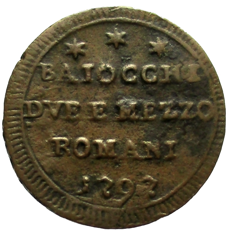 reverse: Zecche Italiane Roma. Pio VI (1775-1799). Sampietrino