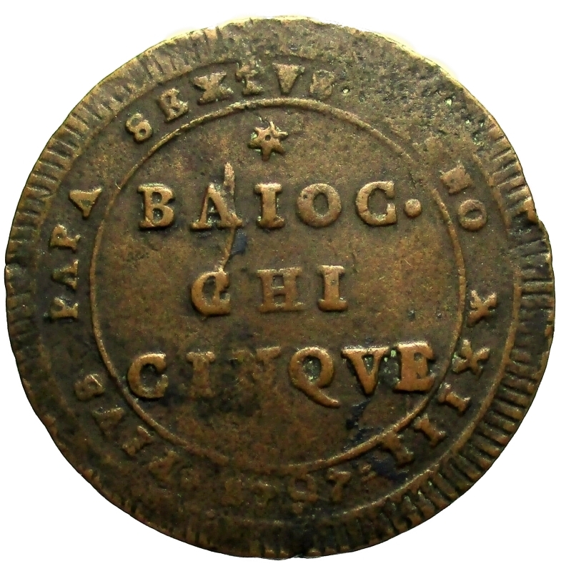 reverse: Zecche Italiane. Roma. Pio VI (1775-1799). 