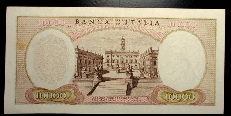 reverse: Cartamoneta Italiana. 10000 Lire 3/07/1962 Michelangelo