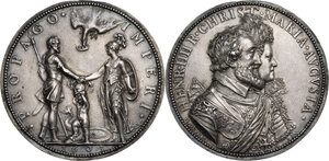 obverse: Enrico IV Re di Francia (1589-1610) e Maria de Medici.. Due valve della medaglia 1603