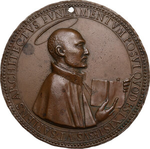 obverse: Ludovico Ludovisi (1595-1632), cardinale e arcivescovo.. Medaglia 1626 per la fondazione della chiesa di Sant Ignazio a Roma