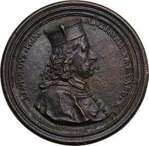 obverse: Leopoldo de  Medici (1617-1675), cardinale.. Medaglia s.d. con bordo modanato