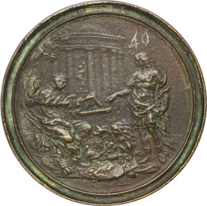 reverse: Cosimo III de  Medici (1670-1723). Medaglia (1684) con bordo modanato