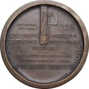 reverse: Medaglia 1926 per l Esposizione Agricola Zootecnica Industriale di Novara