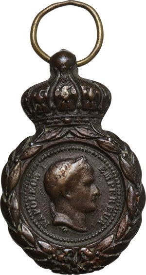 obverse: Napoleone I (1805-1814) Imperatore di Francia e Re d Italia.. Medaglia di Sant’Elena (1857)