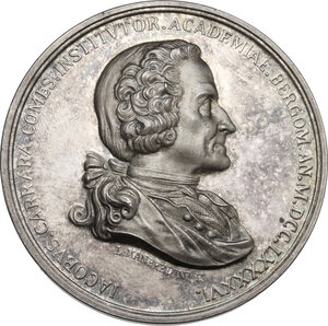 obverse: Giacomo Carrara (1714-1796), Conte fondatore dell Accademia di Bergamo. Medaglia premio, fine XX sec