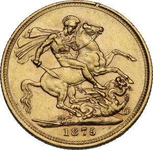 reverse: Australia.  Victoria (1837-1901). Sovereign 1875 M, Melbourne mint
