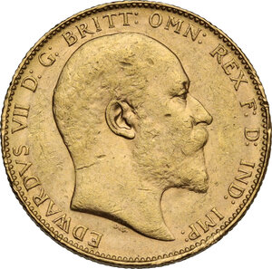 obverse: Australia.  Edward VII (1901-1910). Sovereign 1908 P, Perth mint