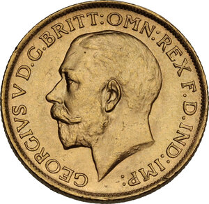 obverse: Australia.  George V (1910-1936). Sovereign 1917 S, Sidney mint