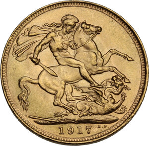 reverse: Australia.  George V (1910-1936). Sovereign 1917 S, Sidney mint