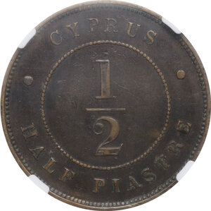 reverse: Cyprus.  Victoria (1837-1901). 1/2 piastre 1881H