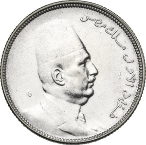 obverse: Egypt.  Fuad I (1922-1936). AR 5 Piastres, dually dated 1923 AD / 1341 AH