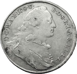 obverse: Germany.  Massimilano Giuseppe III (1745-1777). Tallero 1776A