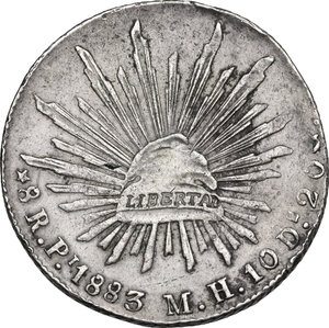 reverse: Mexico. AR 8 reales 1883 San Luis de Potosí