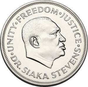obverse: Sierra Leone. 1 Leone 1974, 10th Anniversary Bank of Sierra Leone