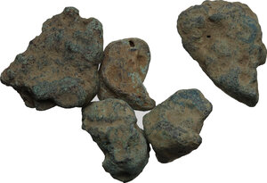obverse: Aes Premonetale.. Aes Rude. Lot of five (5) bronze lumps, 8th-4th century BC