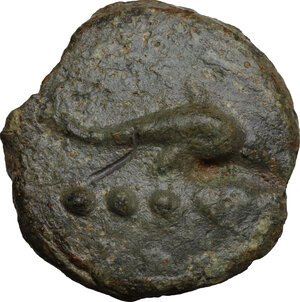 reverse: Dioscuri/Mercury series.. AE Cast Triens, c. 275-270 BC