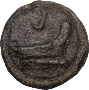 reverse: Janus/prow to right libral series.. AE Cast Semis, c. 225-217 BC