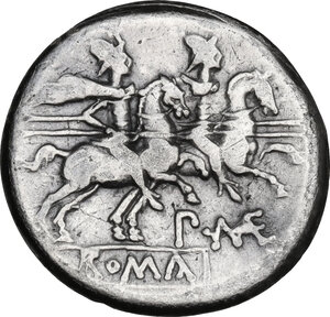 reverse: P·MAE series. AR Denarius, uncertain Spanish mint, 204 BC