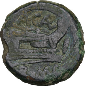 reverse: A. Caecilius.. AE As, c. 169-158 BC