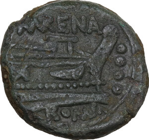 reverse: L. Licinius Murena.. AE Quadrans, c. 169-158 BC
