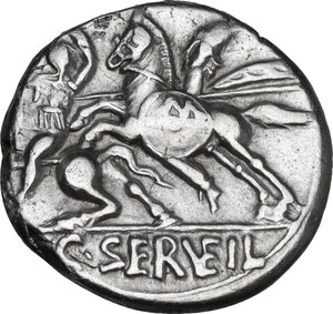 reverse: C. Servilius Vatia.. AR Denarius, 127 BC