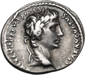 obverse: Augustus (27 BC - 14 AD).. AR Denarius, 2 BC-4 AD, Lugdunum mint
