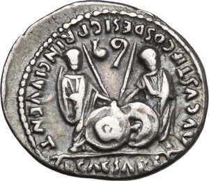 reverse: Augustus (27 BC - 14 AD).. AR Denarius, 2 BC-4 AD, Lugdunum mint