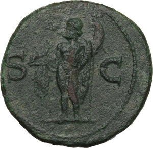 reverse: Agrippa (died 12 AD).. AE As, struck under Gaius, 37-41