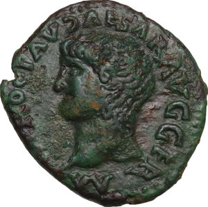 obverse: Nero (54-68).. AE Semis, Barbaric imitation of Lugdunum mint, 68 AD