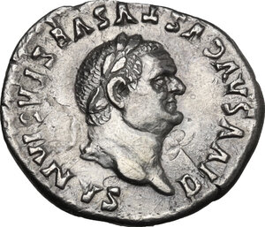 obverse: Divus Vespasian (died 79 AD).. AR Denarius, struck under Titus, 80-81