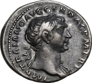 obverse: Trajan (98-117).. AR Denarius, 107-111