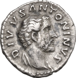 obverse: Divus Antoninus Pius (after 161 AD).. AR Denarius