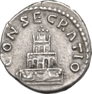 reverse: Divus Antoninus Pius (after 161 AD).. AR Denarius