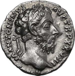 obverse: Marcus Aurelius (161-180).. AR Denarius, 174 AD