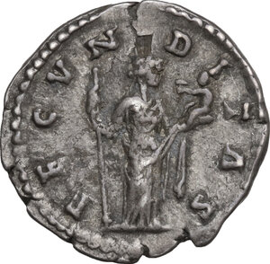 reverse: Faustina II, wife of Marcus Aurelius (died 176 AD).. AR Denarius, struck under M. Aurelius