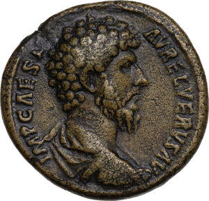 obverse: Lucius Verus (161-169).. AE Sestertius, 161 AD