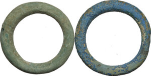reverse: Lot of two (2) AE Ring money, 2nd-1st century BC