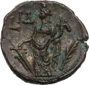 reverse: Salonina, wife of Gallienus (died 268 AD).. BI Tetradrachm, Alexandria mint, Egypt. Dated RY 14 of Valerian I and Gallienus (266/7 AD)
