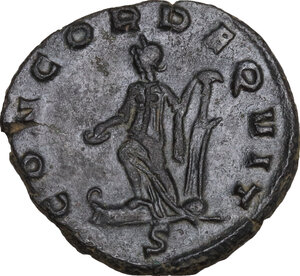 reverse: Aureolus (Romano-Gallic Usurper, 268-269). . BI Antoninianus in the name of Postumus, Mediolanum mint, 268 AD