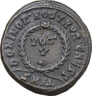 reverse: Constantine II as Caesar (317-337).. AE Follis, Heraclea mint, 324 AD