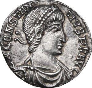 obverse: Constantius II (337-361).. AR Siliqua, 353-355 AD. Arelate mint