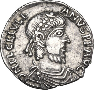 obverse: Julian II (360-363).. AR Reduced Siliqua, imitating Lugdunum mint
