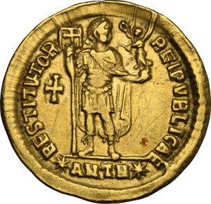 reverse: Valentinian I (364-375).. AV Solidus, Antioch mint, 365 AD