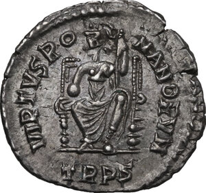 reverse: Magnus Maximus (383-388).. AR Siliqua, Treveri mint
