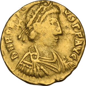 obverse: Honorius (393-423). AV  Tremissis, Ravenna mint