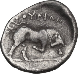 reverse: Southern Lucania, Thurium. AR Triobol, c. 350-300 BC